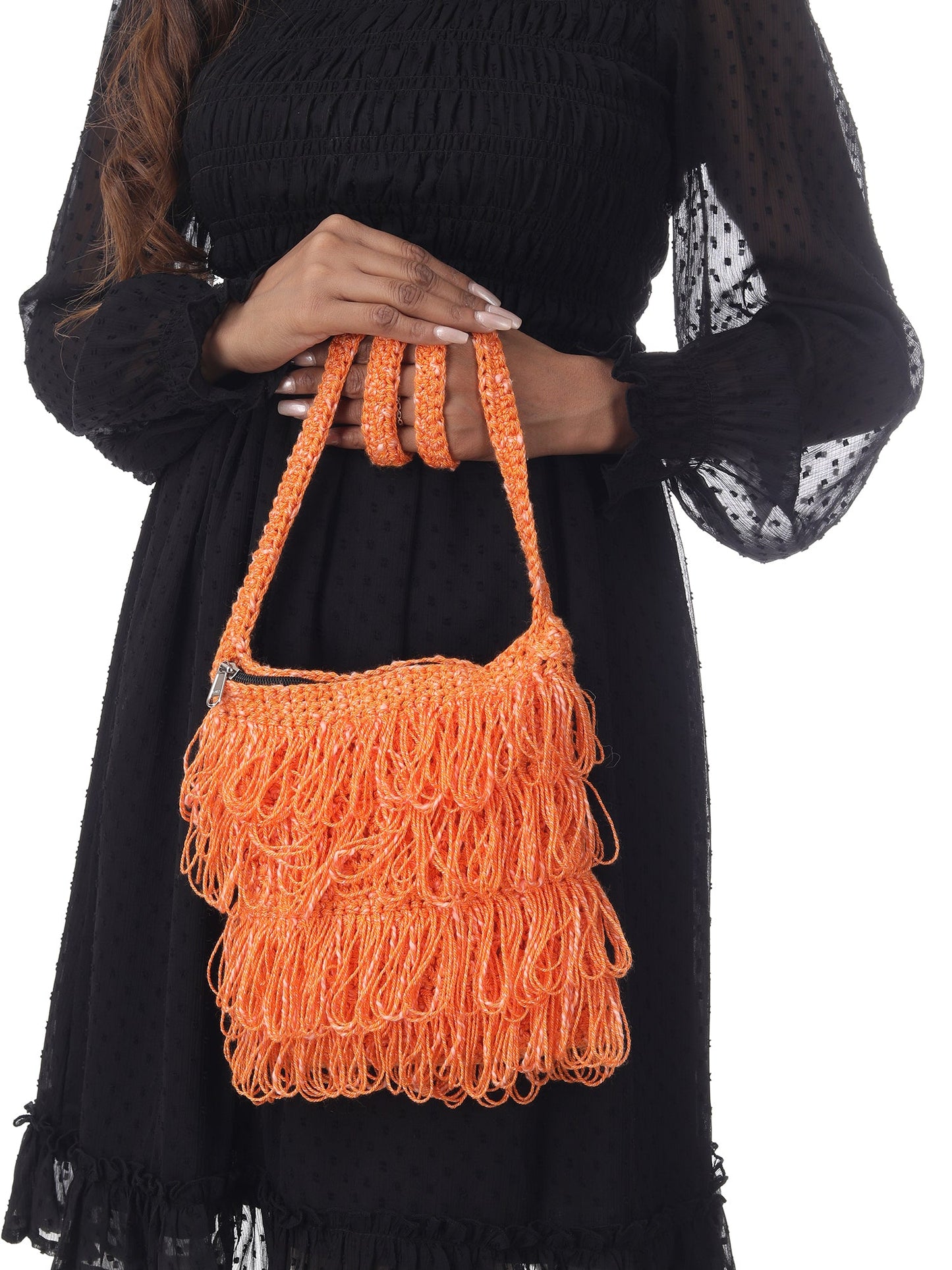 Vivid Frilled Crochet Satchel Happy Cultures